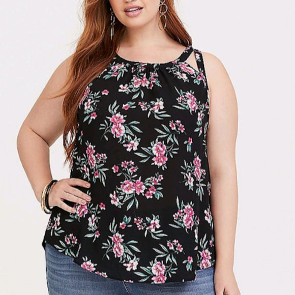 Torrid NWT Tropical Floral Strappy Cami Tank Top - Picture 1 of 6